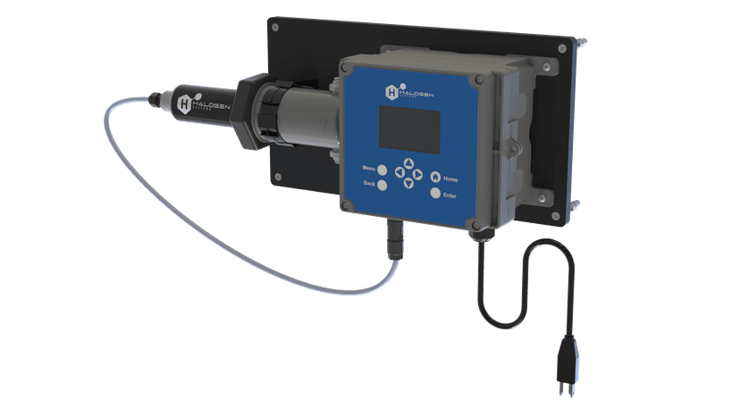 Halogen D20 Controller with MP Sensor — side-stream wall-mounted system